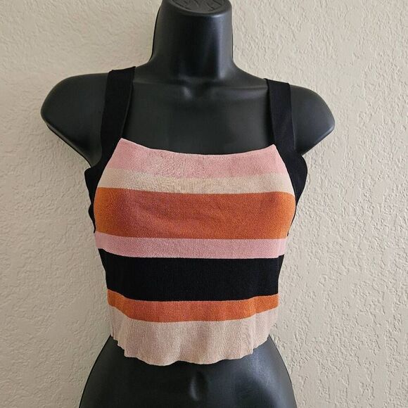 NWT Le Lis Striped Crop Top - Picture 2 of 7